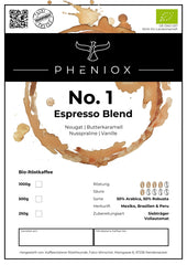 PHENIOX No. 1 – Espresso Blend | Bio-Kaffeebohnen (250g | 1000g)
